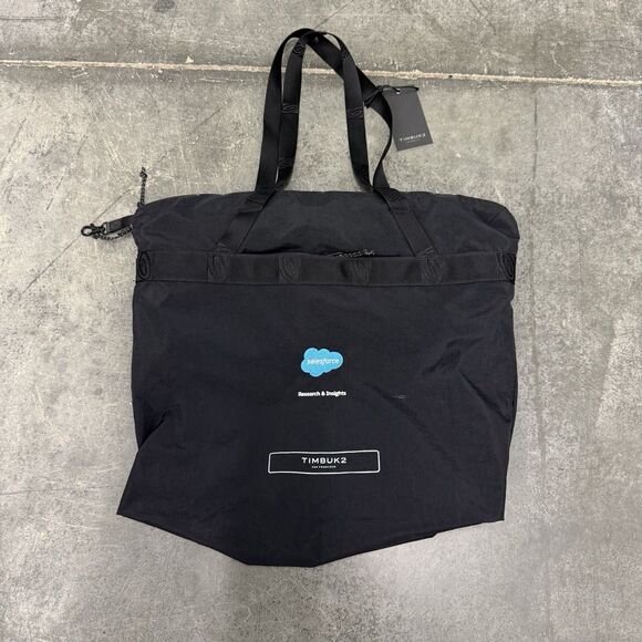 Timbuk2 Packable Tote Travel Shopping Bag Black NWT (18x17”) Company Logo - Picture 1 of 8